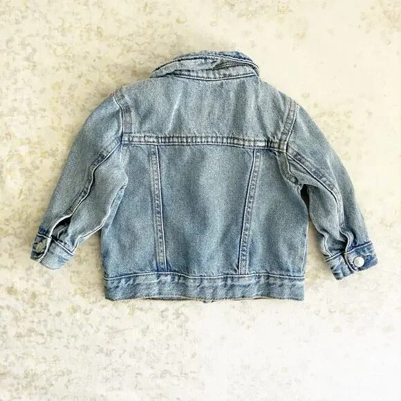 Old Navy Jean Jacket Baby 6-12M Blue Denim Pockets Gender Neutral Unisex - Picture 4 of 5